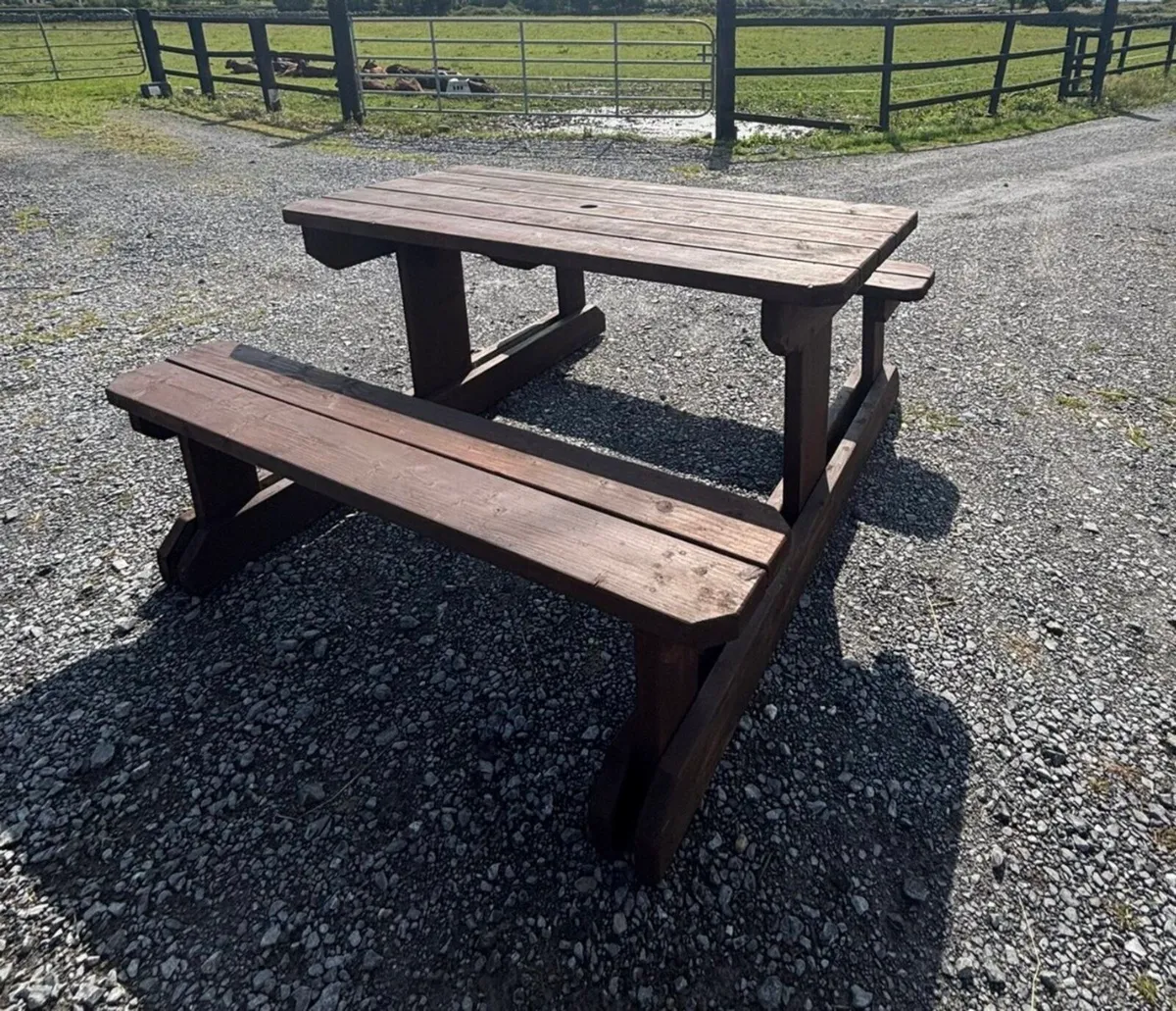 Wooden picnic tables - Image 1