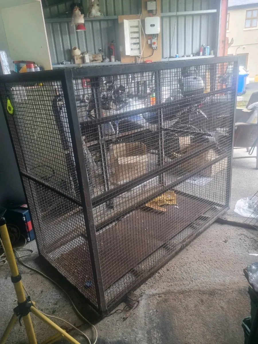 Large custom built steel cage - Image 1