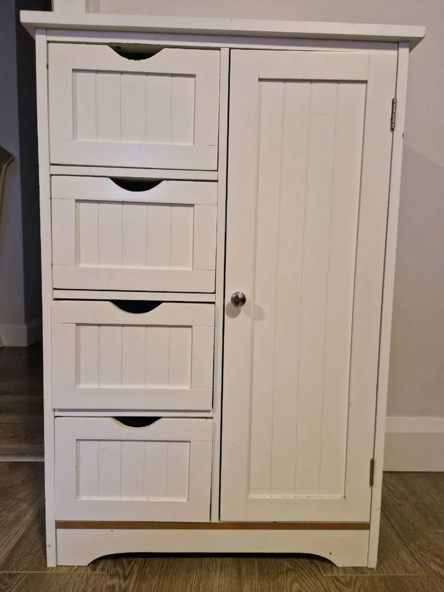 White Wooden Storage Cabinet - Image 1