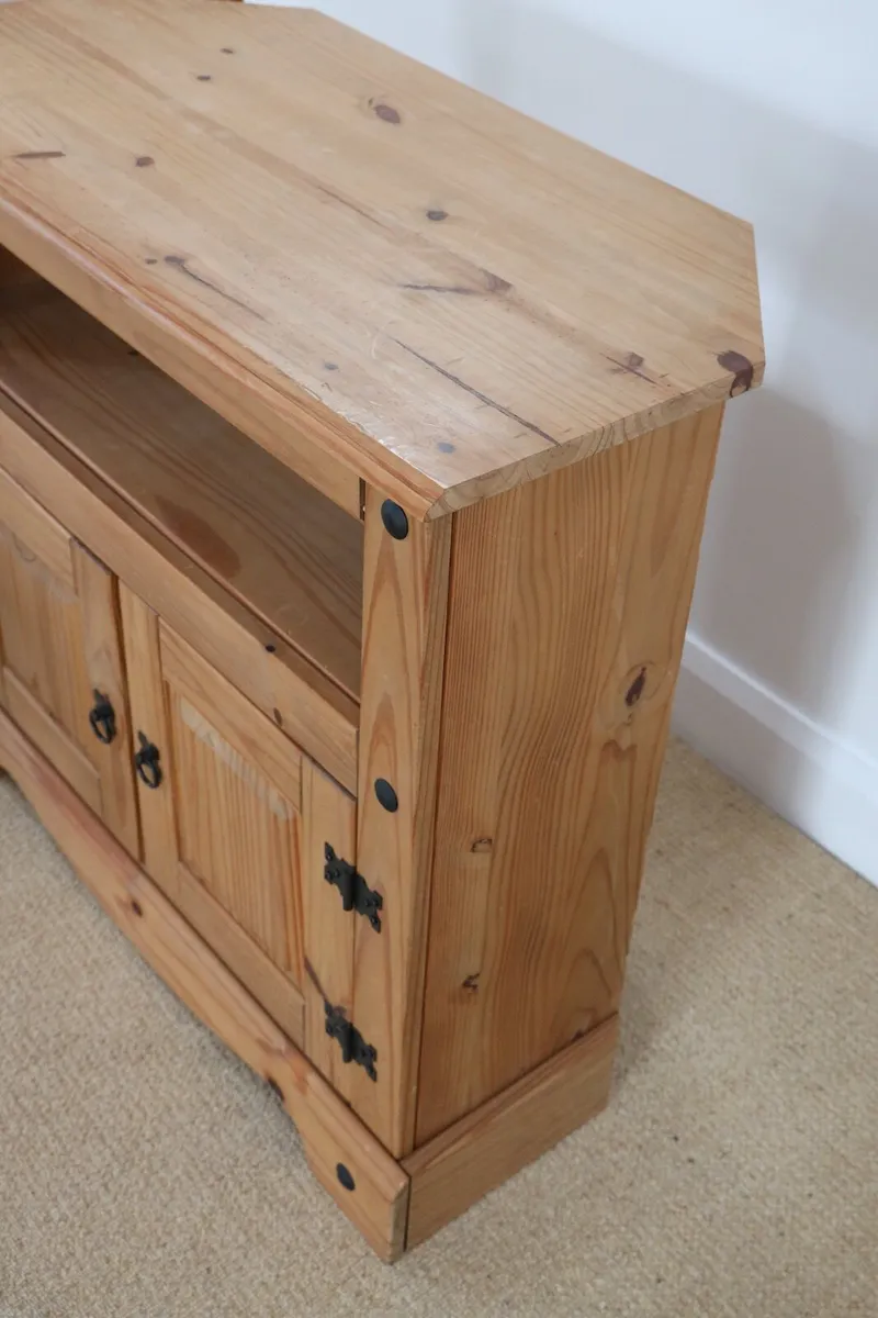 Solid Wood TV Stand – Natural Country Style - Image 2