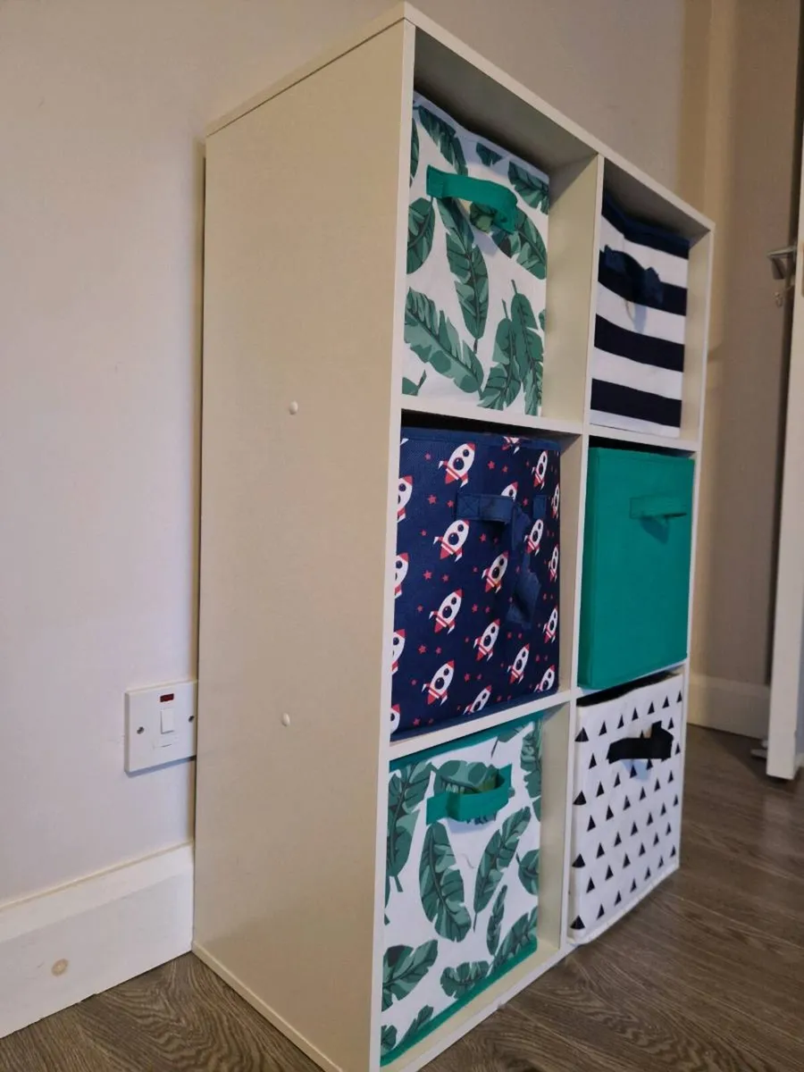 Cube Storage Organizer with Fabric Bins - Image 2