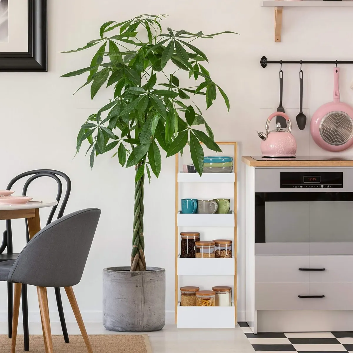 Bathroom Shelf with 4 Shelves Bamboo MDF Narrow - Image 4