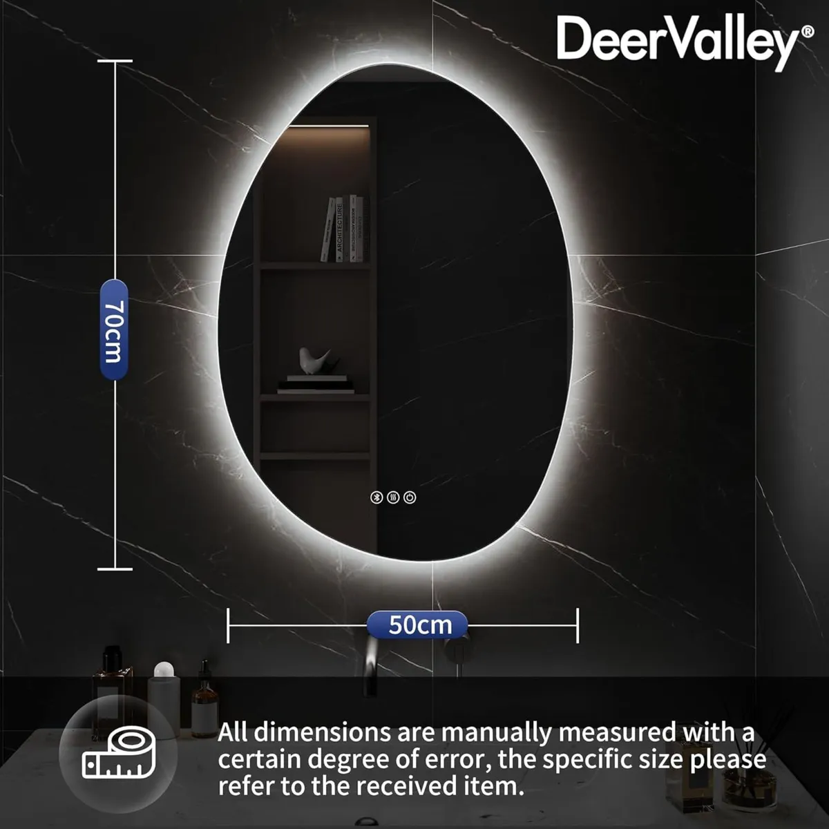 Bathroom Mirror with LED Lights Wall Bluetooth 3 - Image 2