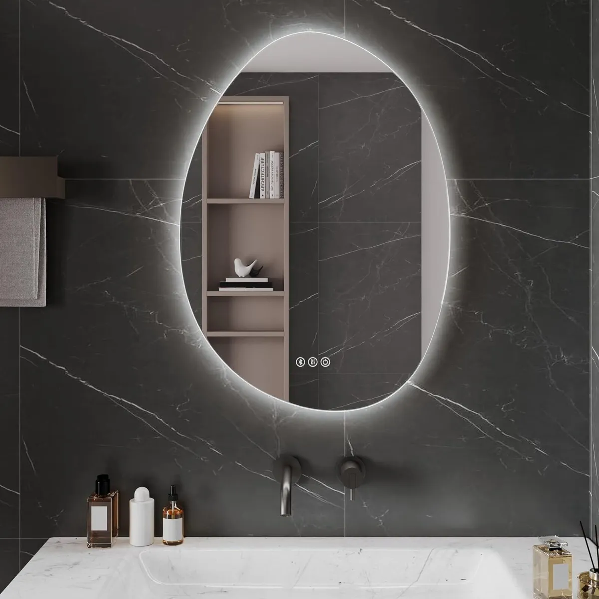 Bathroom Mirror with LED Lights Wall Bluetooth 3 - Image 1