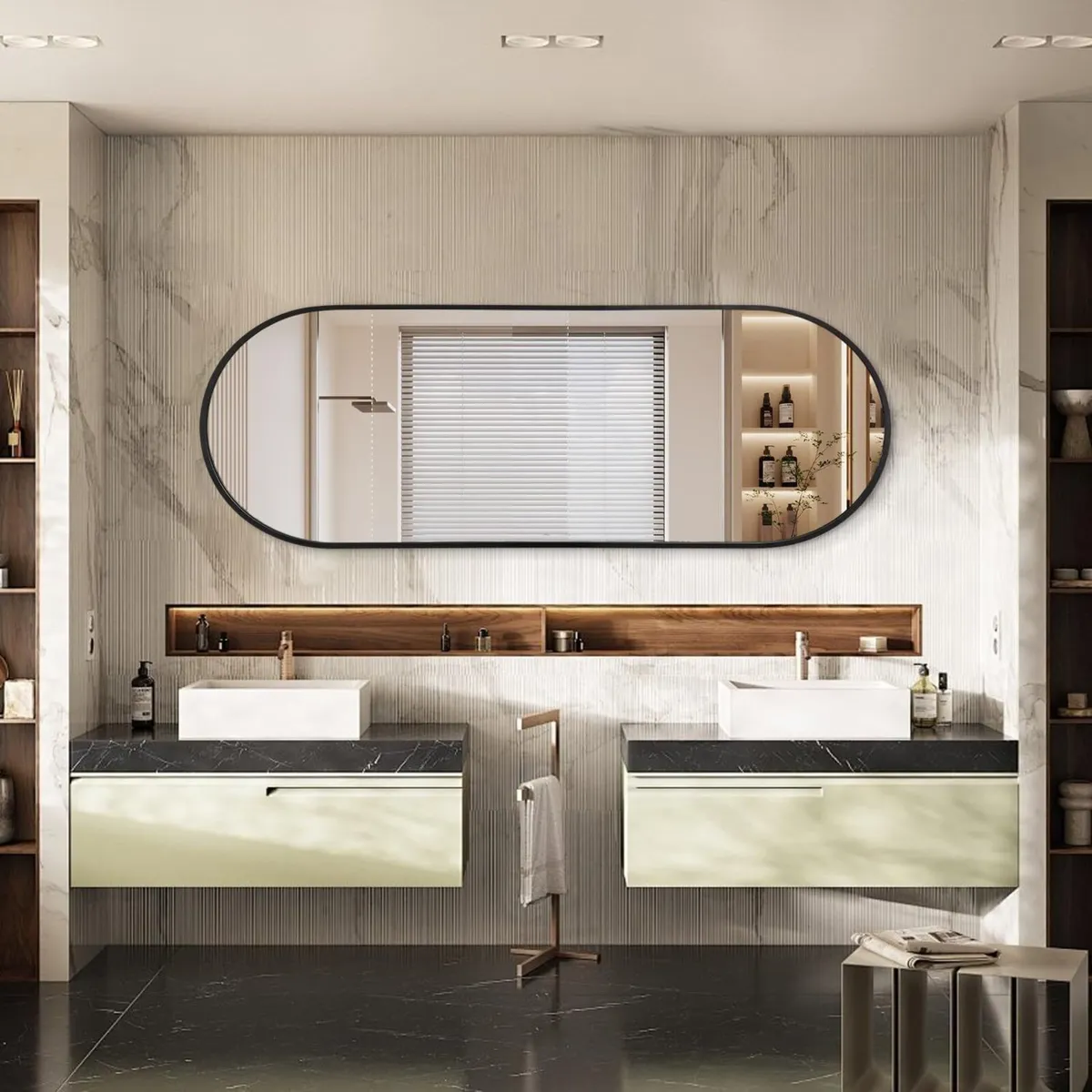 Bathroom Wall Full Length Mirrors for Oval Mirror - Image 3