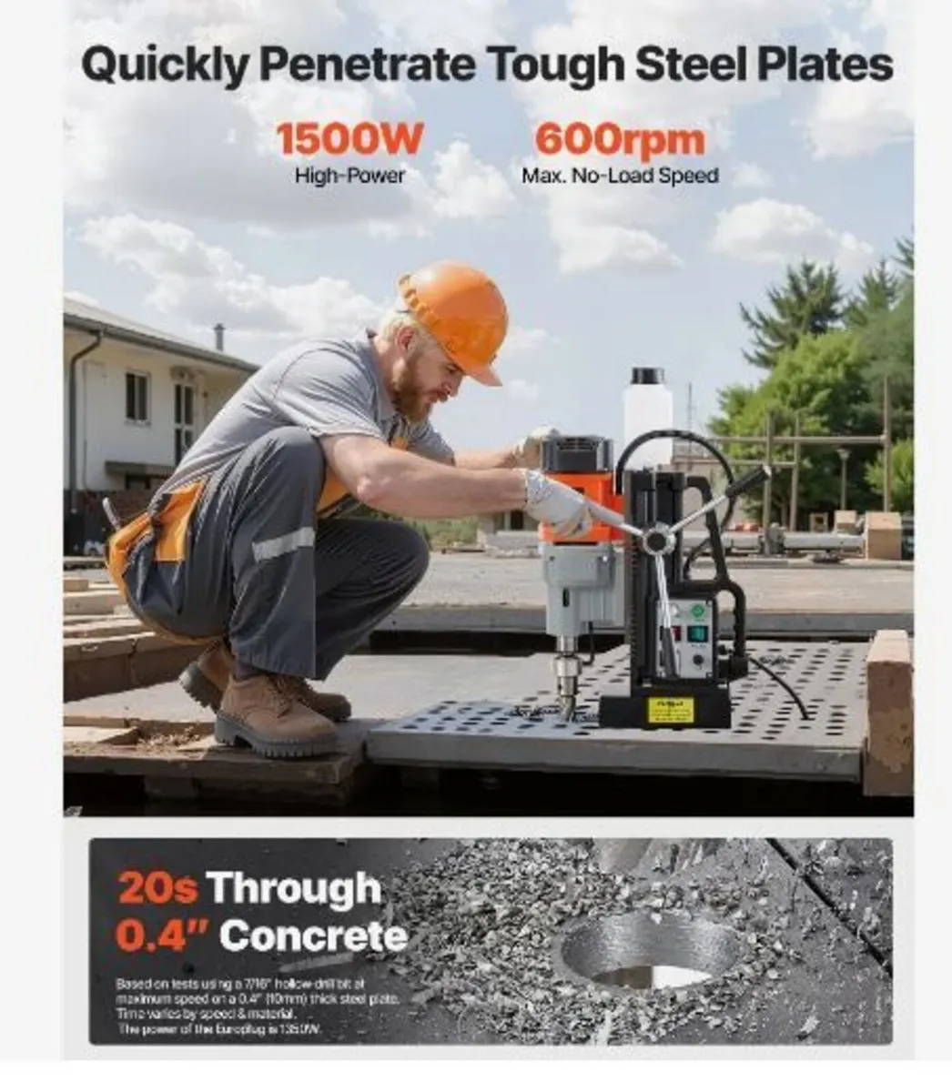 Magnetic Drill Press, 1500 W, 60 mm Boring Diamet - Image 2