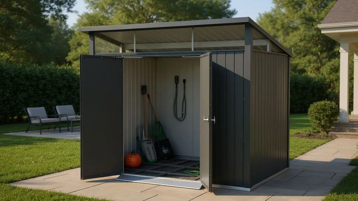 8x6 Palladium Steel Garden Shed  Modern Heavy Duty - Image 1