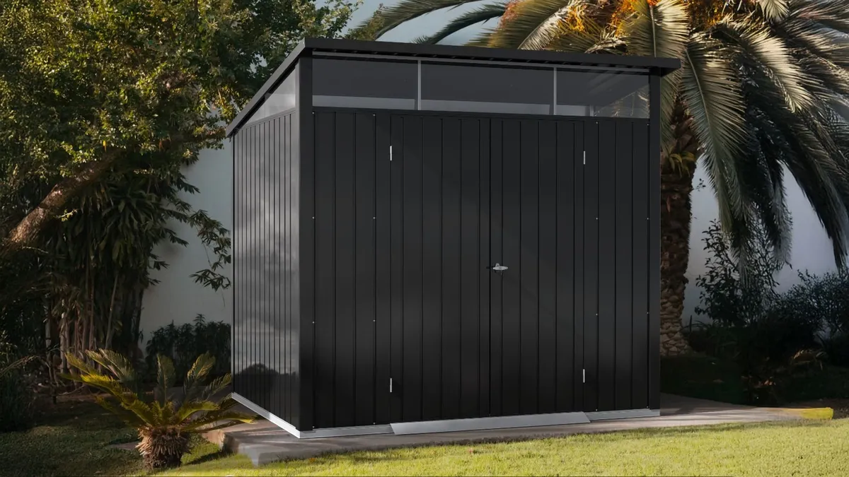 8x6 Palladium Steel Garden Shed  Modern Heavy Duty - Image 2