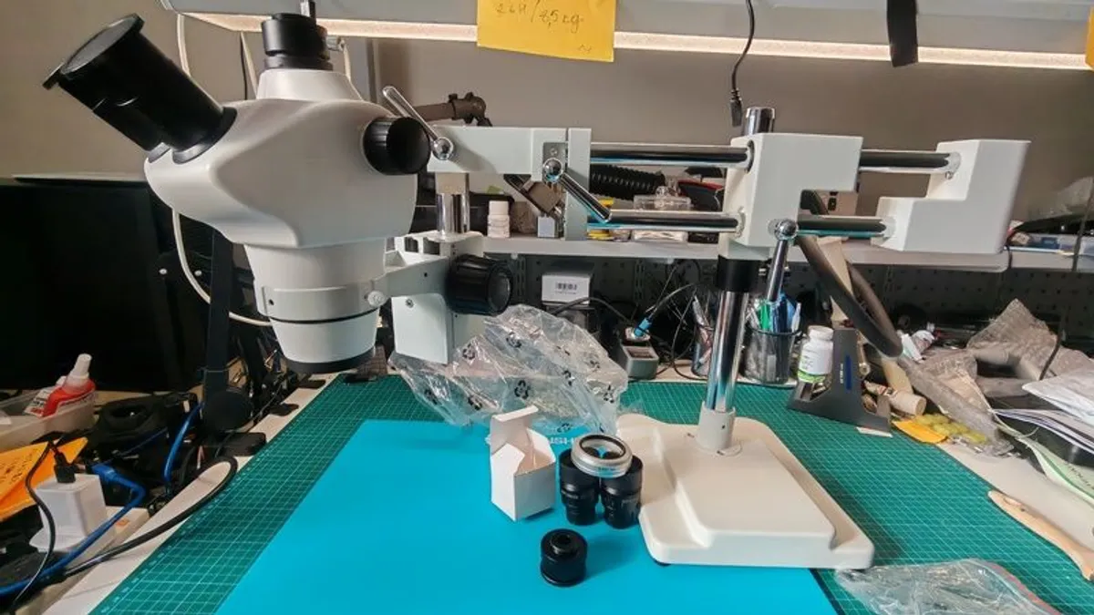 SMZ-635, 8-50X Continuous Zoom Stereo Microscope WF10X/22mm Eyepiece For Phone PCB Repair - Image 4