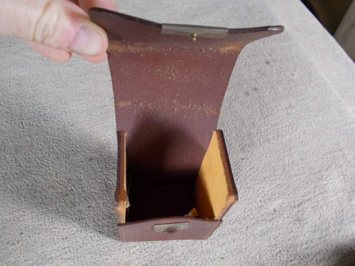 Old Brown Leather Camera Case - Image 4