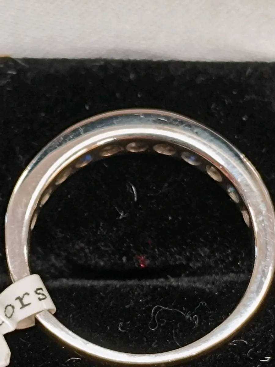 Sapphire & Diamond Eternity Band,18k White Gold - Image 4