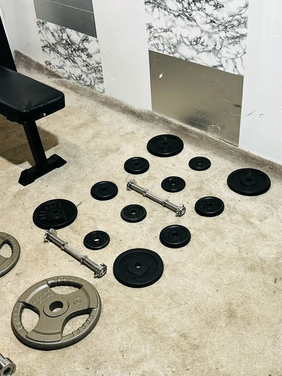 Heavy duty weight bench Olympic weights bar DUMBLS - Image 3