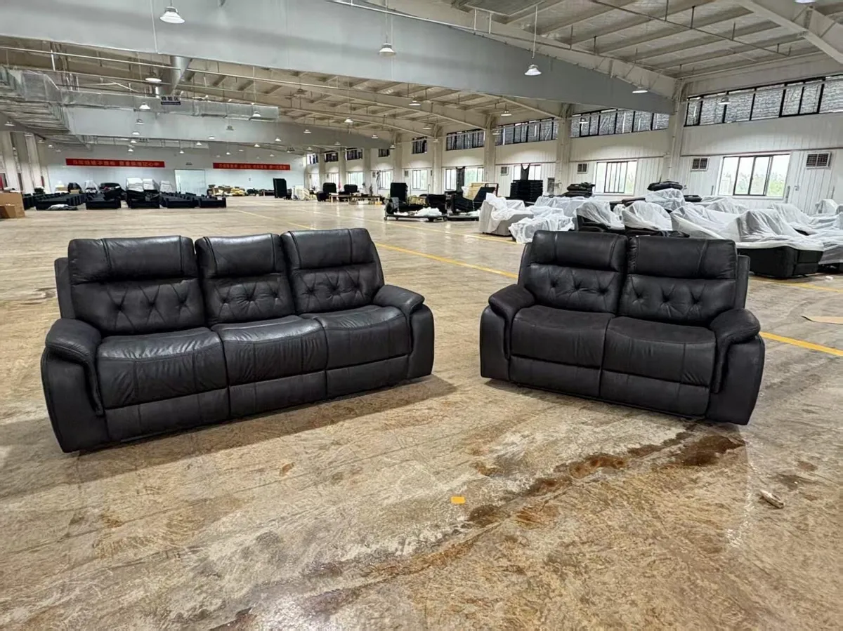 New Grey & Black Valencia Sofa Sets Free Delivery - Image 1