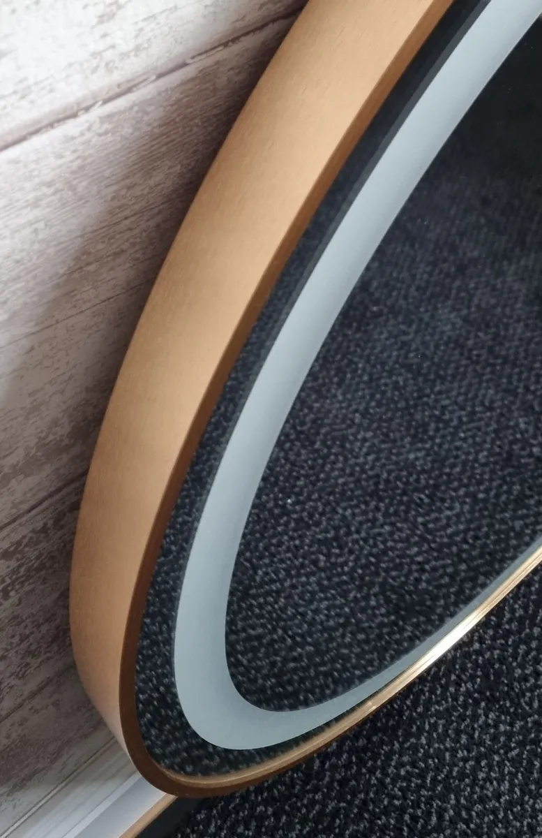 LED Bathroom Mirror Gold Demister Weather Station - Image 4