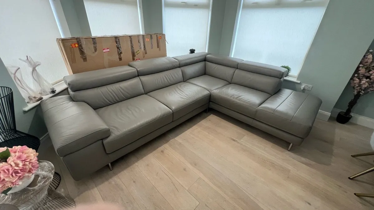 ''NATUZZI''6 siter left ''Genuine leather''Sofa - Image 1