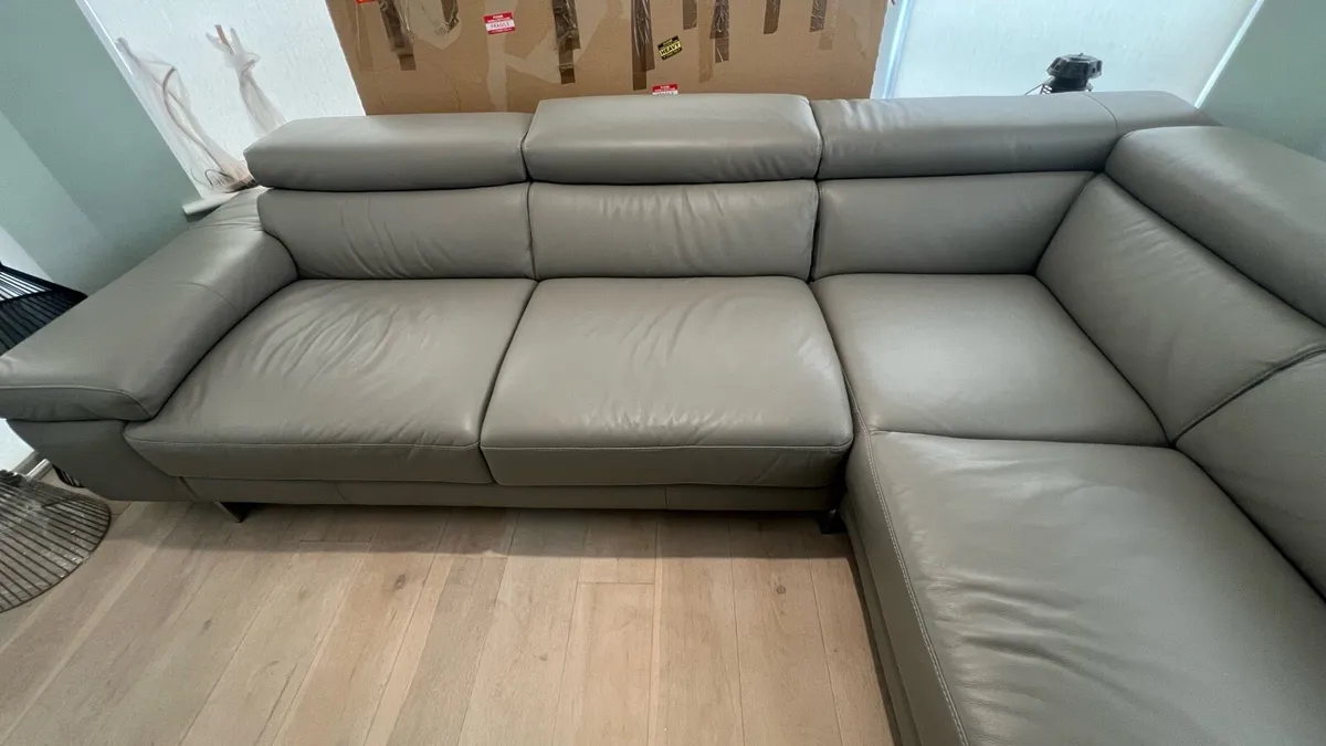 ''NATUZZI''6 siter left ''Genuine leather''Sofa - Image 3