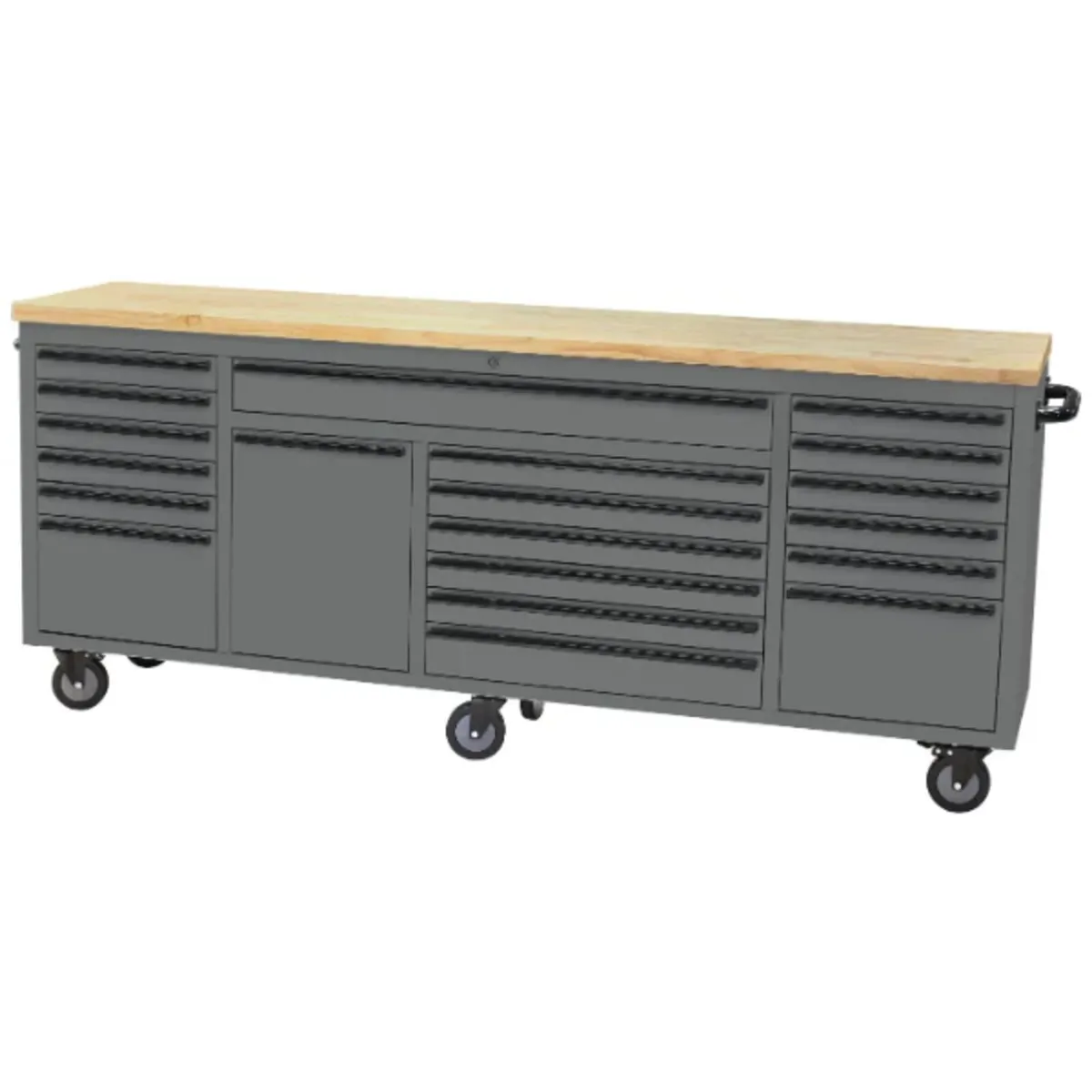 84'' 20 Drawer Mobile Workbench with Wooden Workto