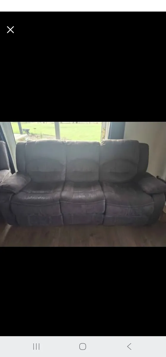 Black Suede 3+1+1 Recliner Sofa - Image 3