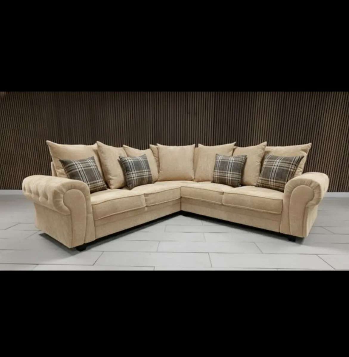 Verona Beige Scatter or Fullback Cushions Sofa - Image 3