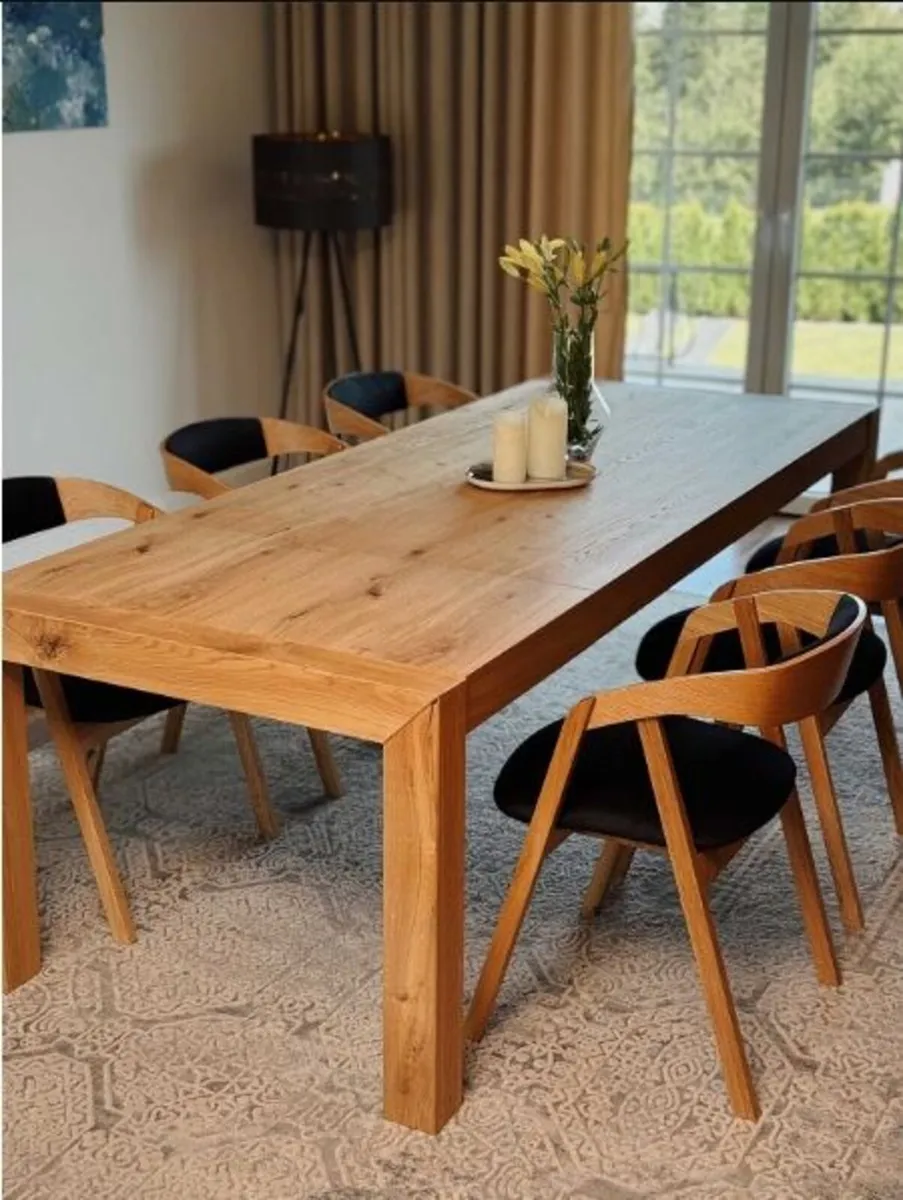 Oak Dining Armchair – Grey Plush Upholstered - Image 4