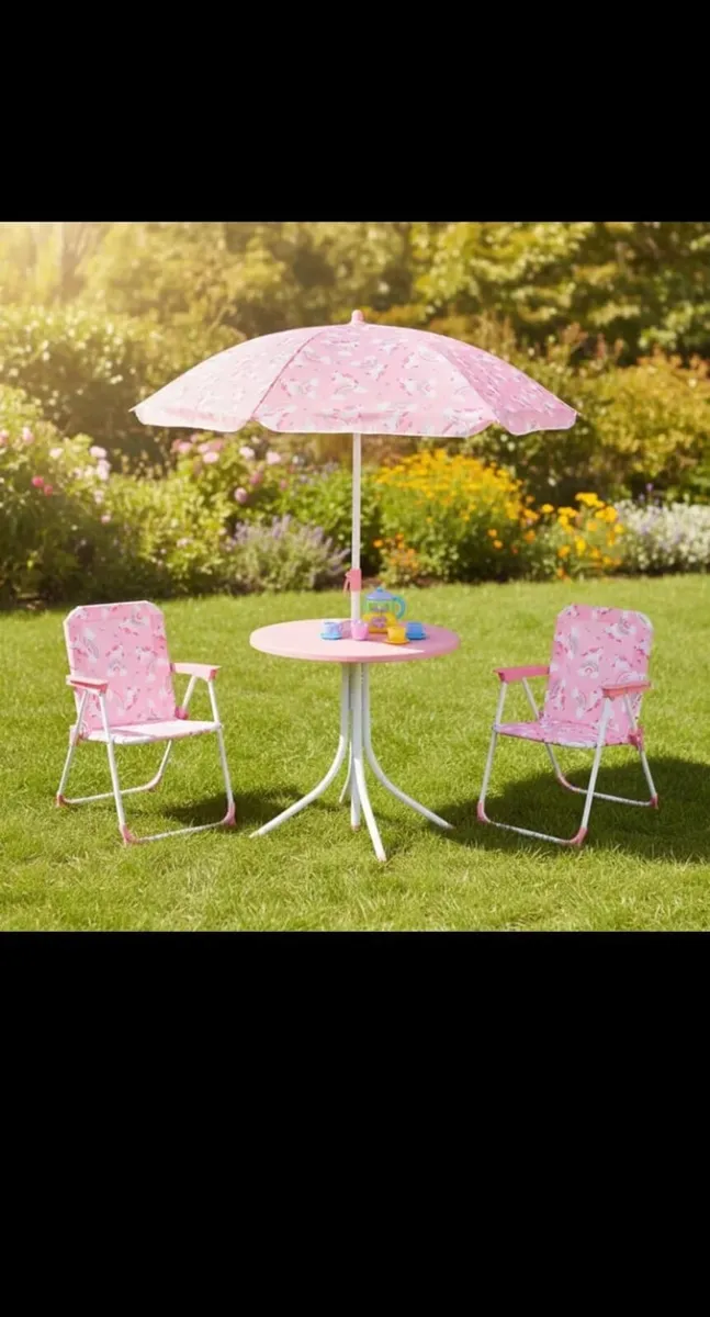 Kids table set. Outdoor furniture set. Kids campin - Image 1