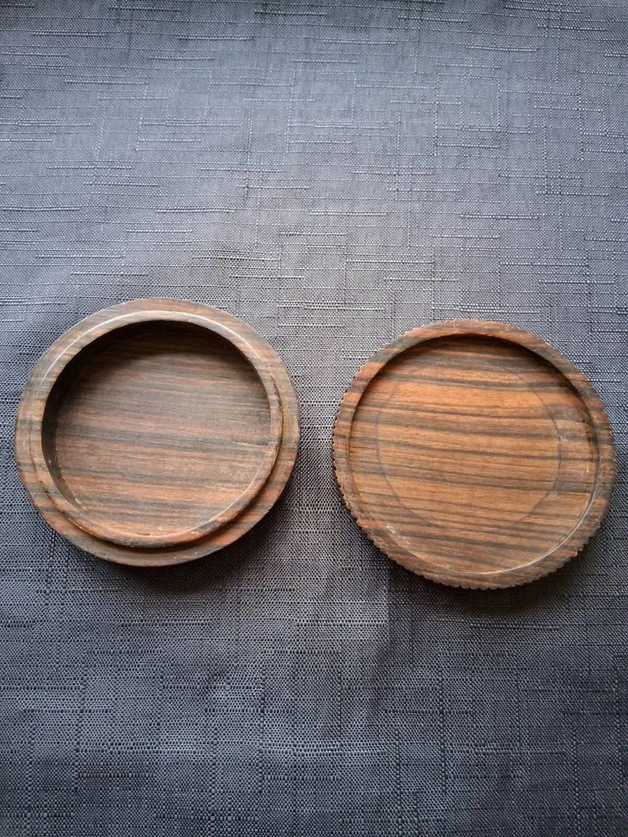 Hand Carved Wood Ring Box - Image 2