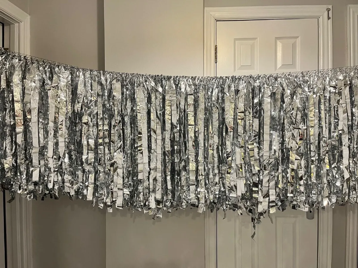 Silver Foil Streamer Banners x 2 - Image 1