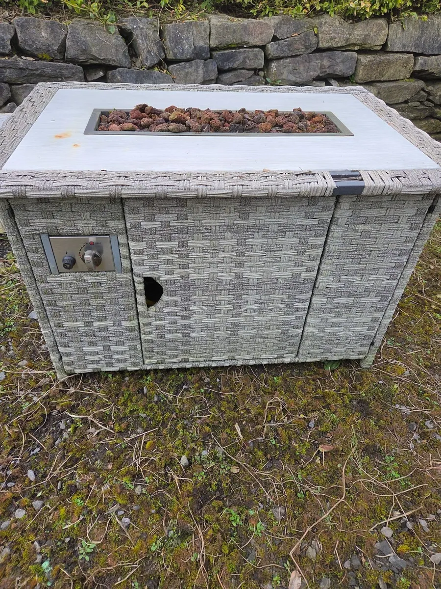 Garden table with fire insert