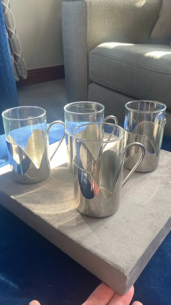 4  glass latte glasses - Image 1
