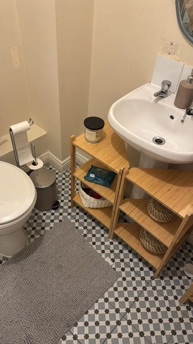 2 x Corner Shelf Bamboo - Image 1