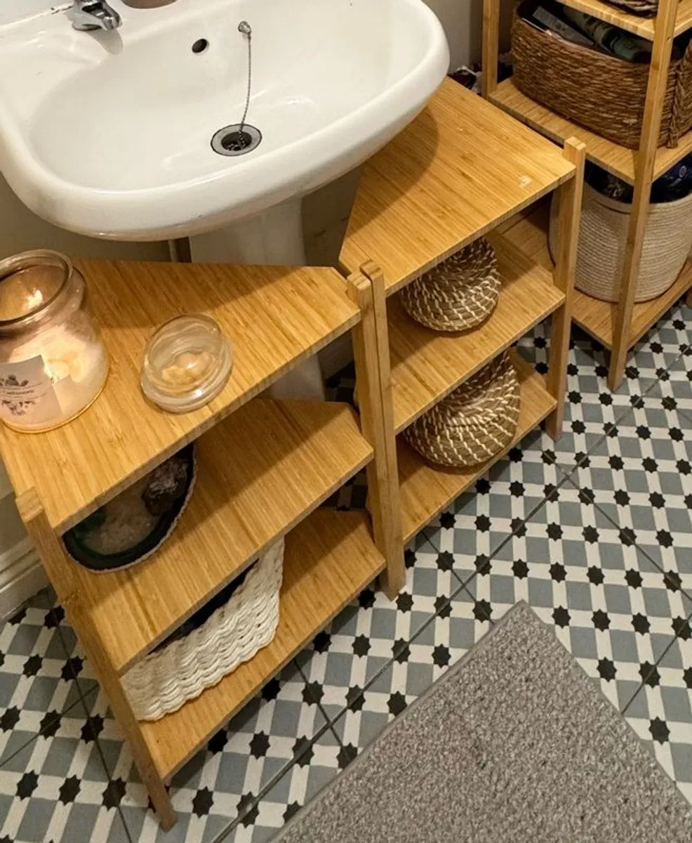 2 x Corner Shelf Bamboo - Image 2