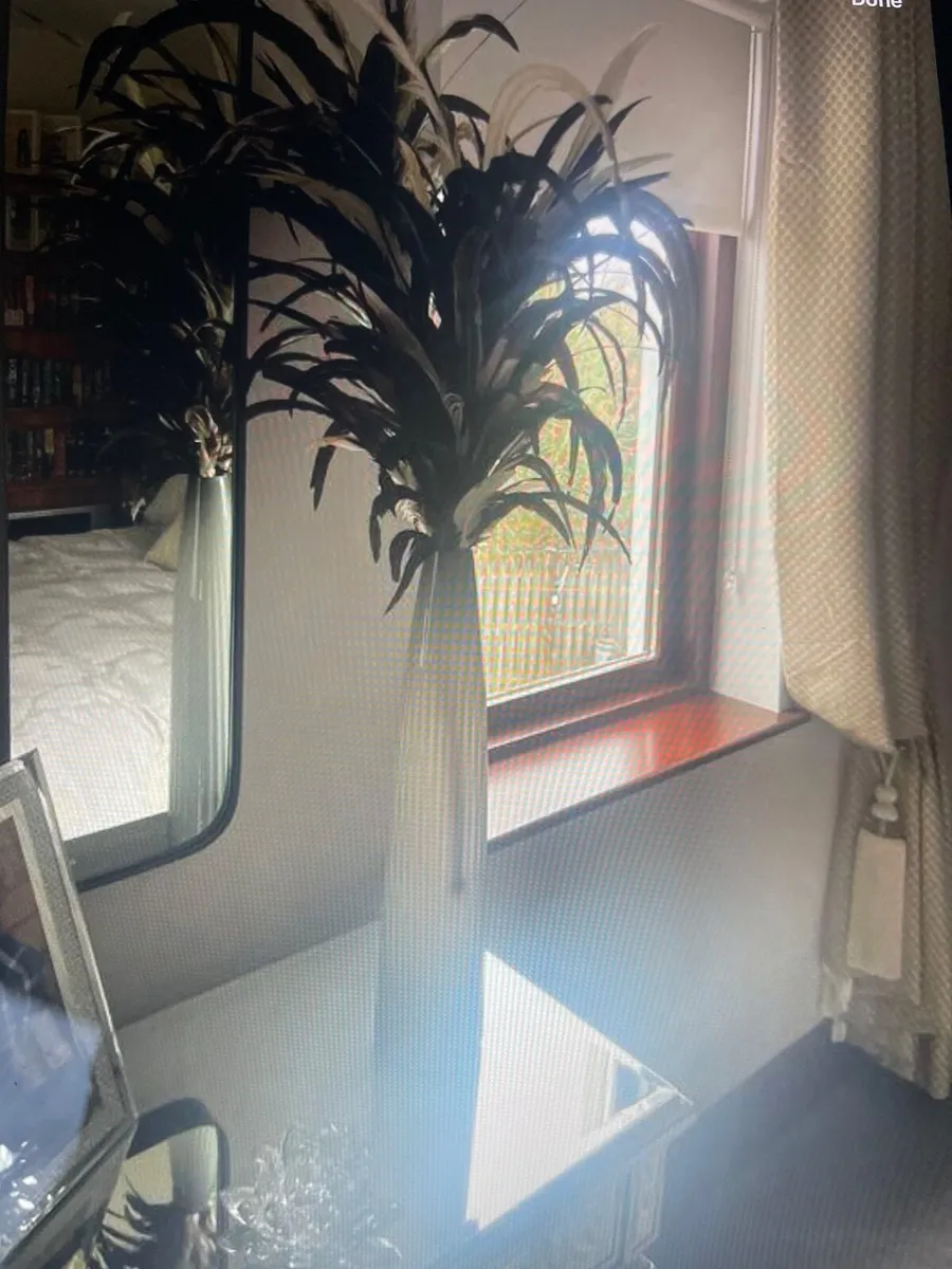 Tall glass feather arrangement - Image 1
