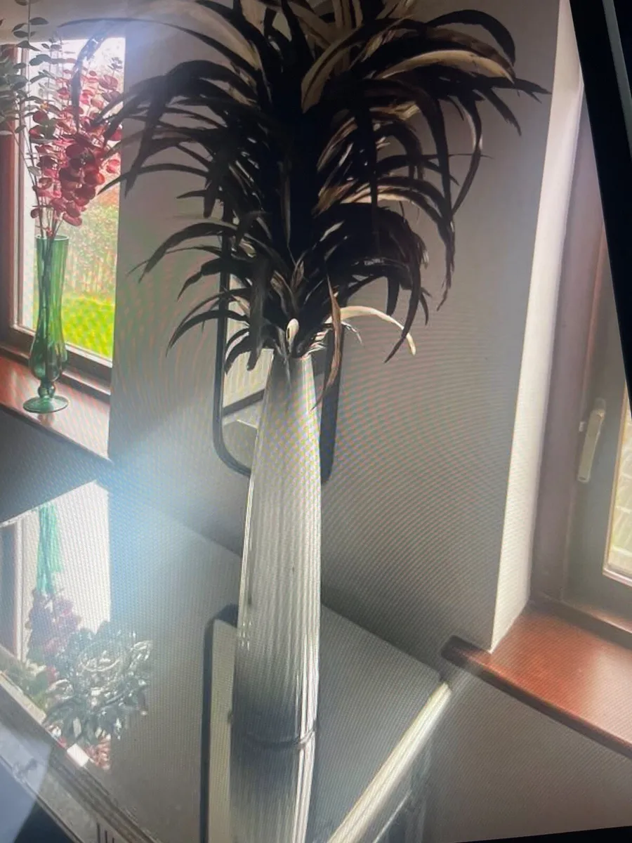 Tall glass feather arrangement - Image 2