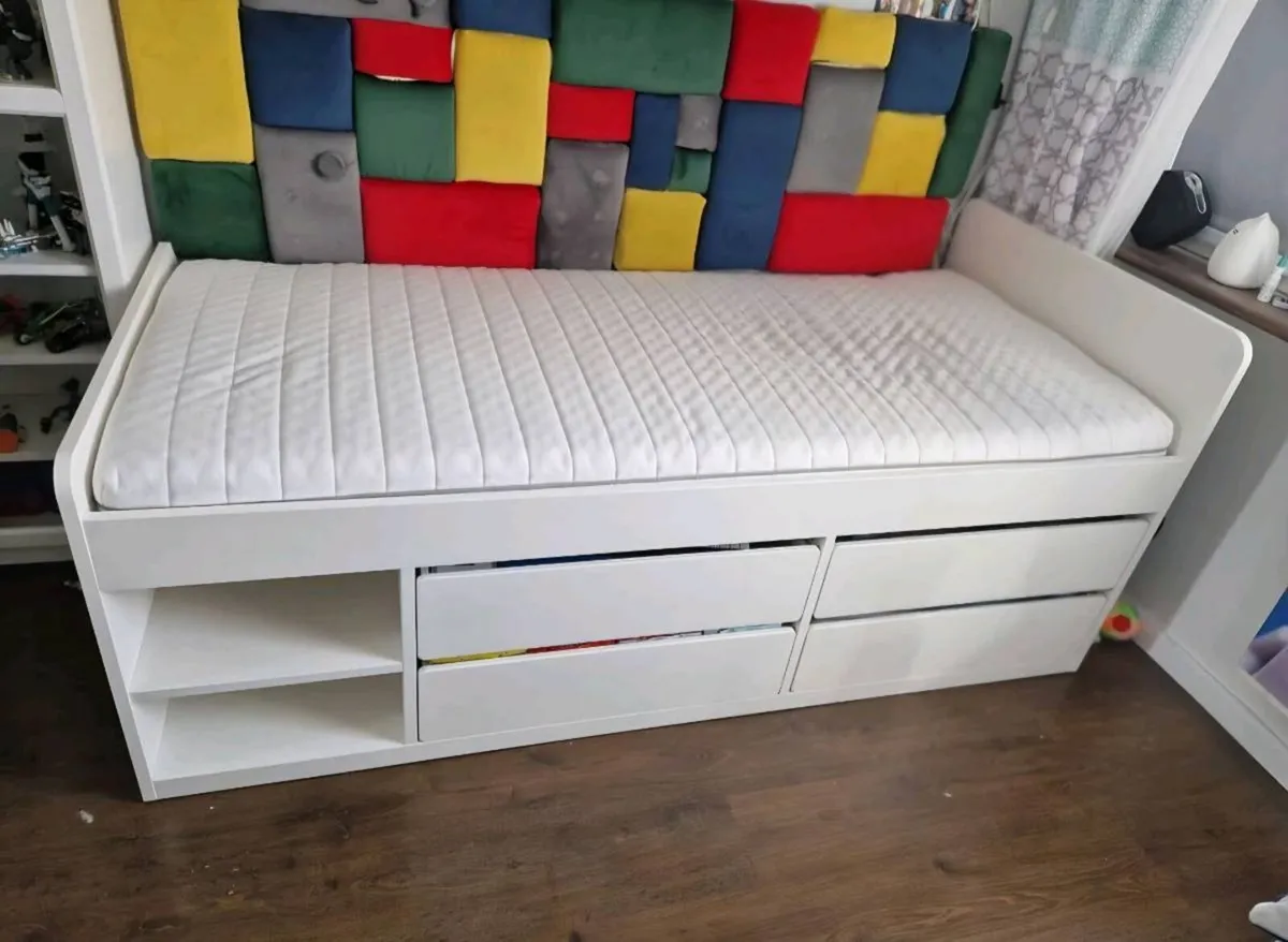 Ikea Slakt single bed with storge & Mattress - Image 1
