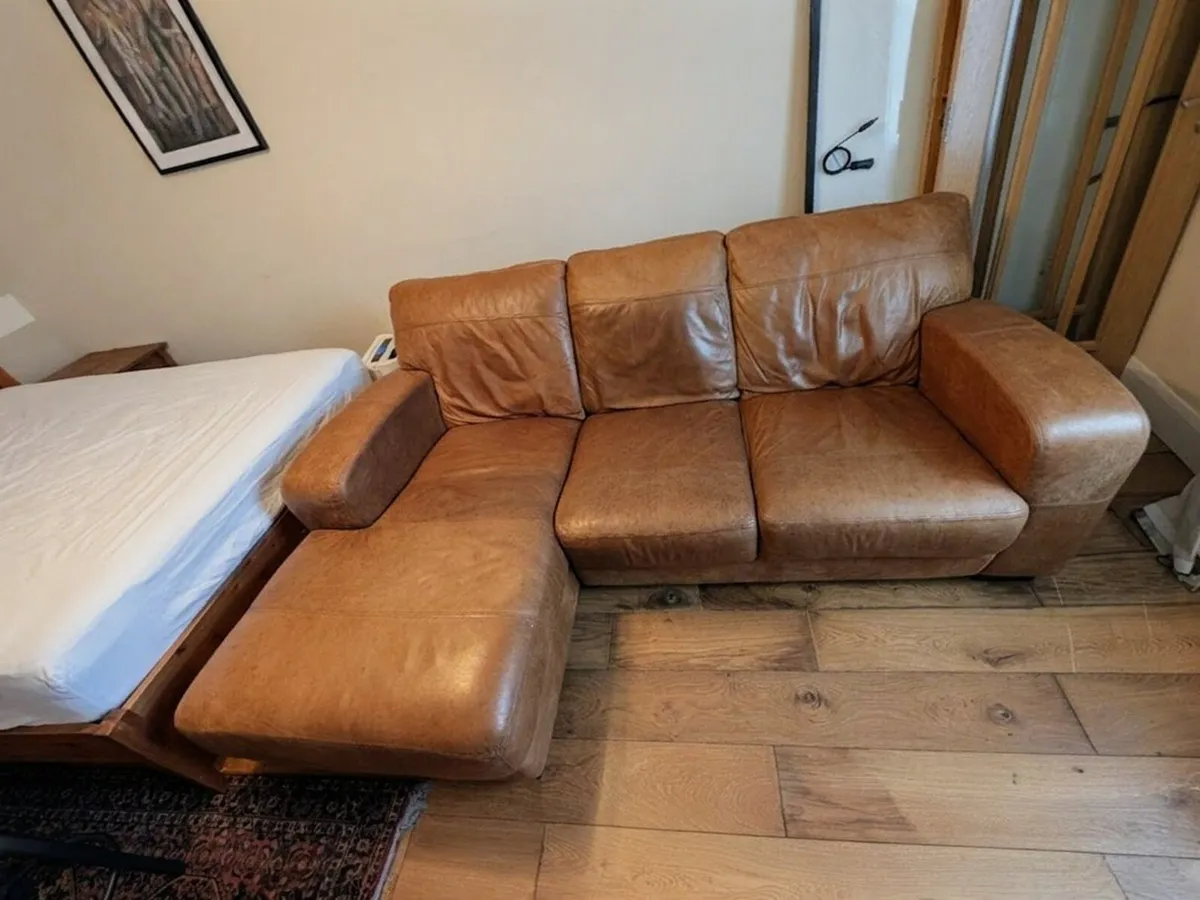 DFS Thor Leather Sofa - Image 1