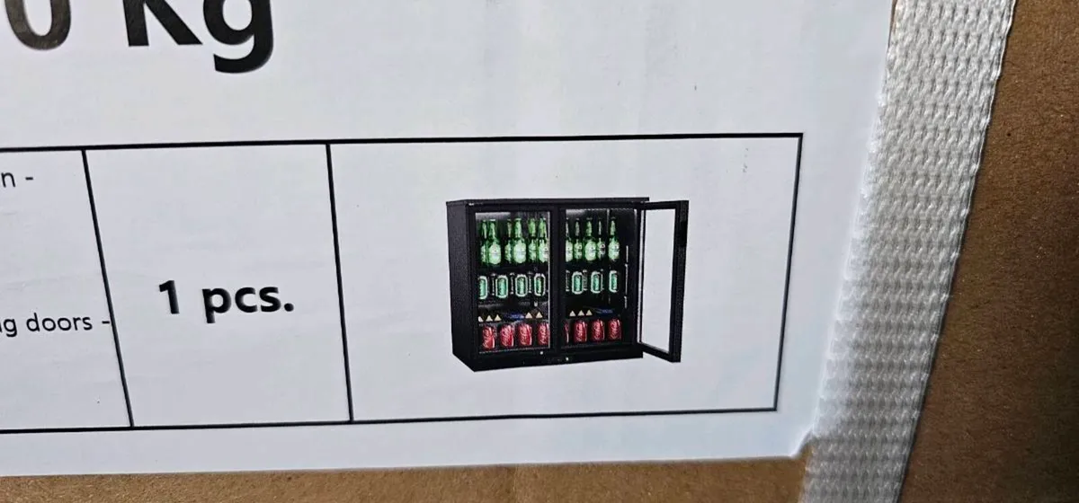 DOUBLE DOOR GLASS BOTTLE FRIDGE NEW - Image 1