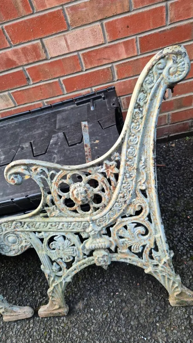 Classic vintage Iron cast garden bench sides - Image 2