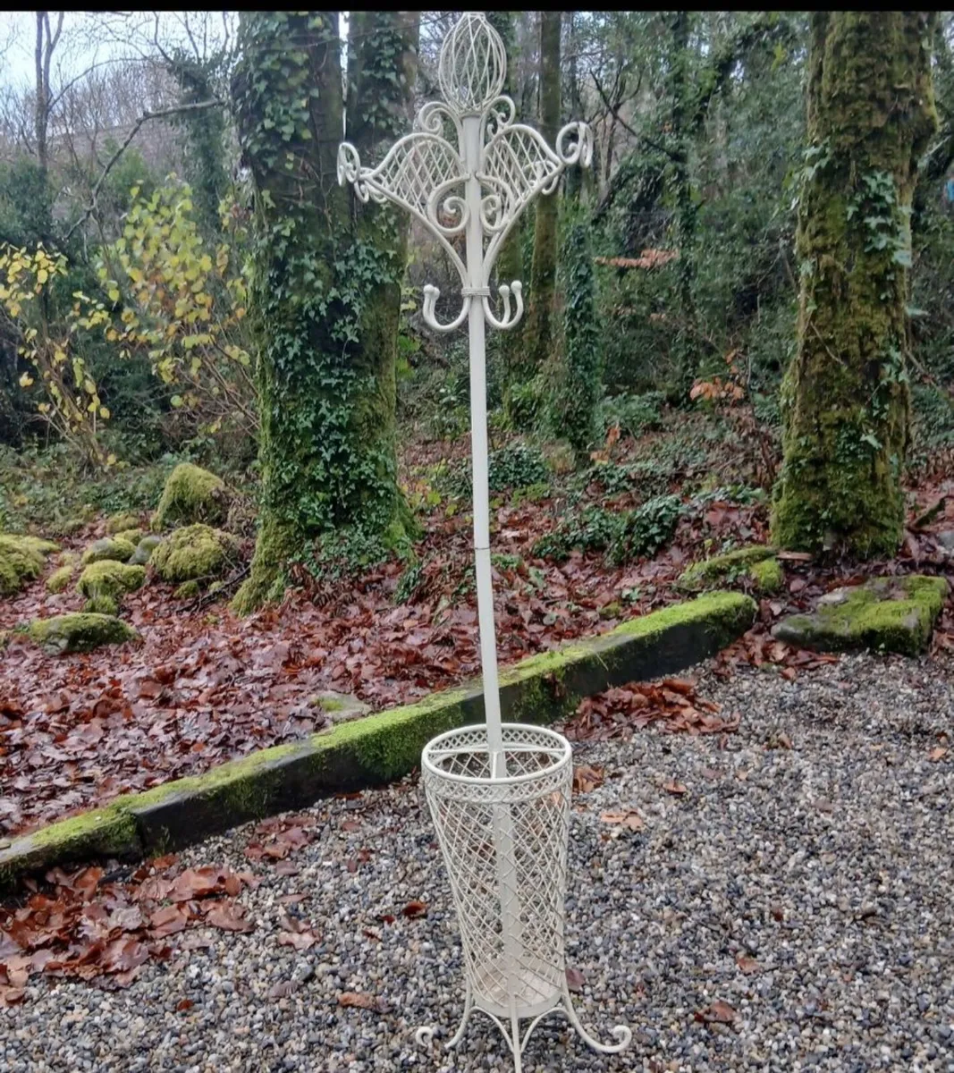 Vintage Style Coat Stand & Wine Rack Set - Image 1