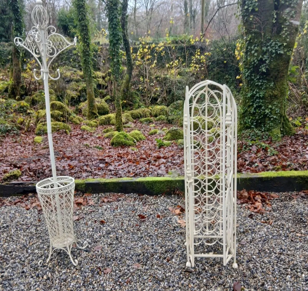 Vintage Style Coat Stand & Wine Rack Set - Image 3