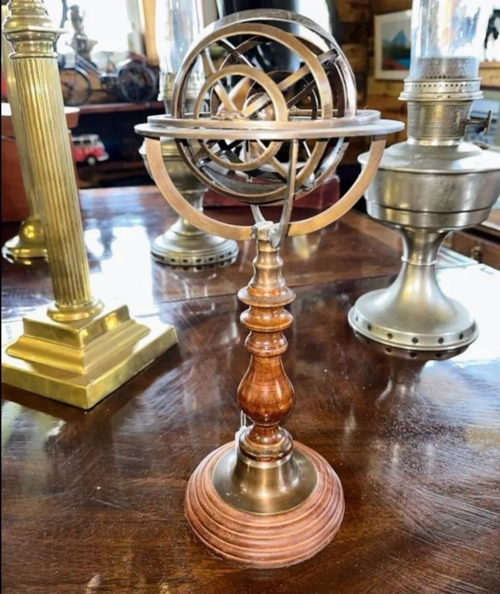 Vintage brass armillary sphere - Image 1