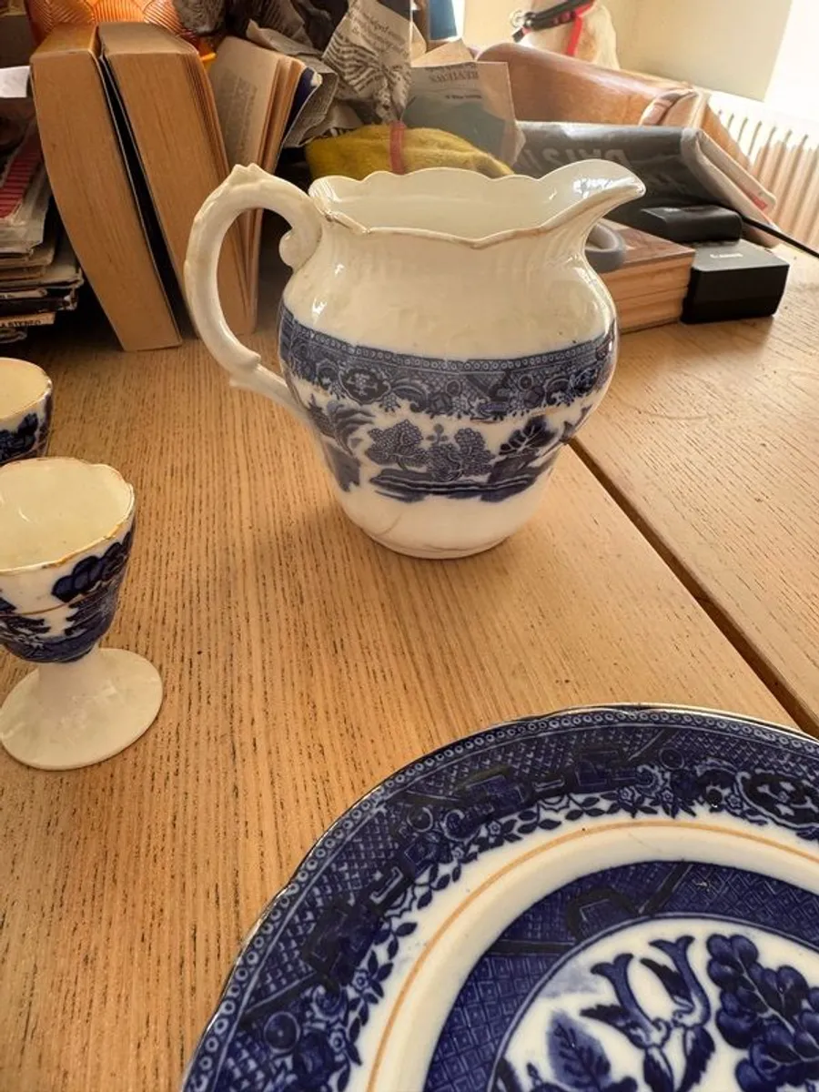 Vintage Blue & White China Tea Set - Image 3