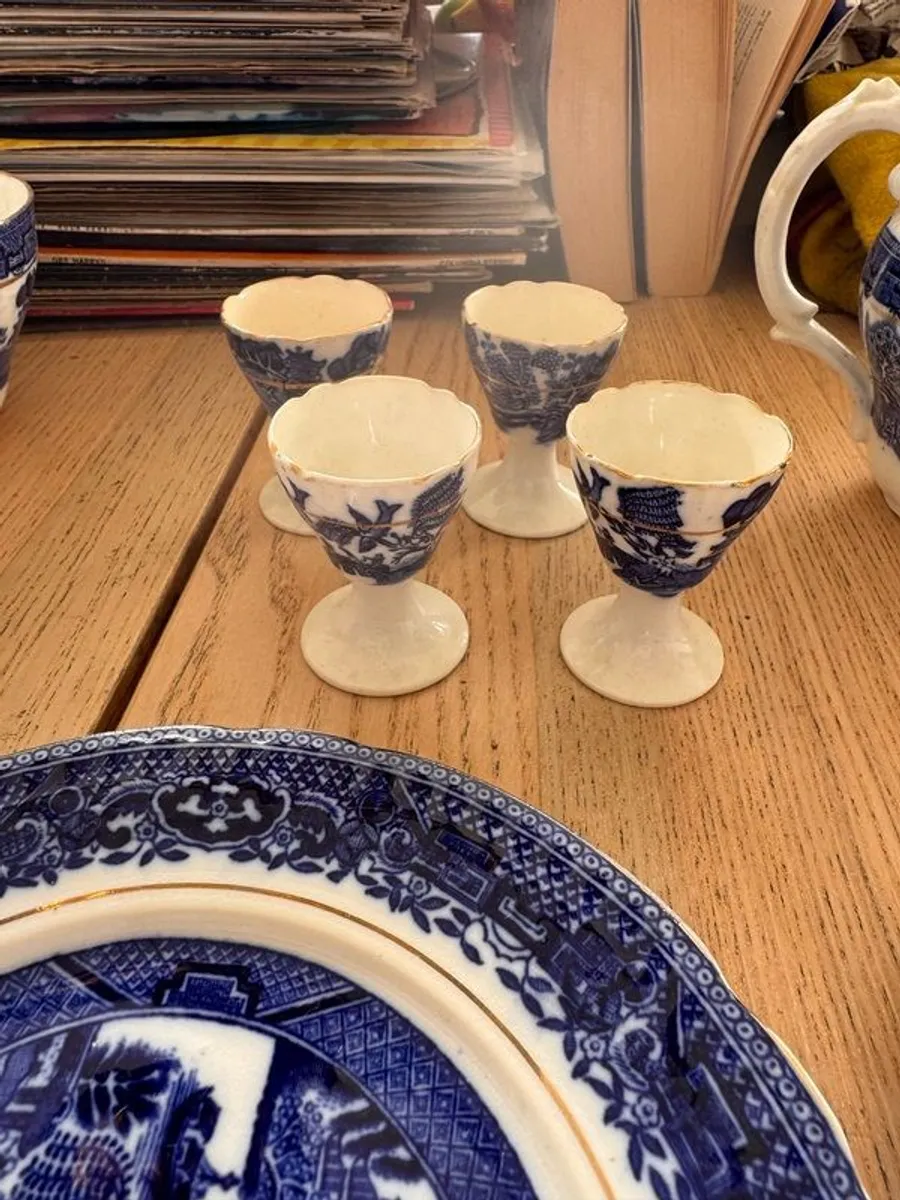 Vintage Blue & White China Tea Set - Image 4