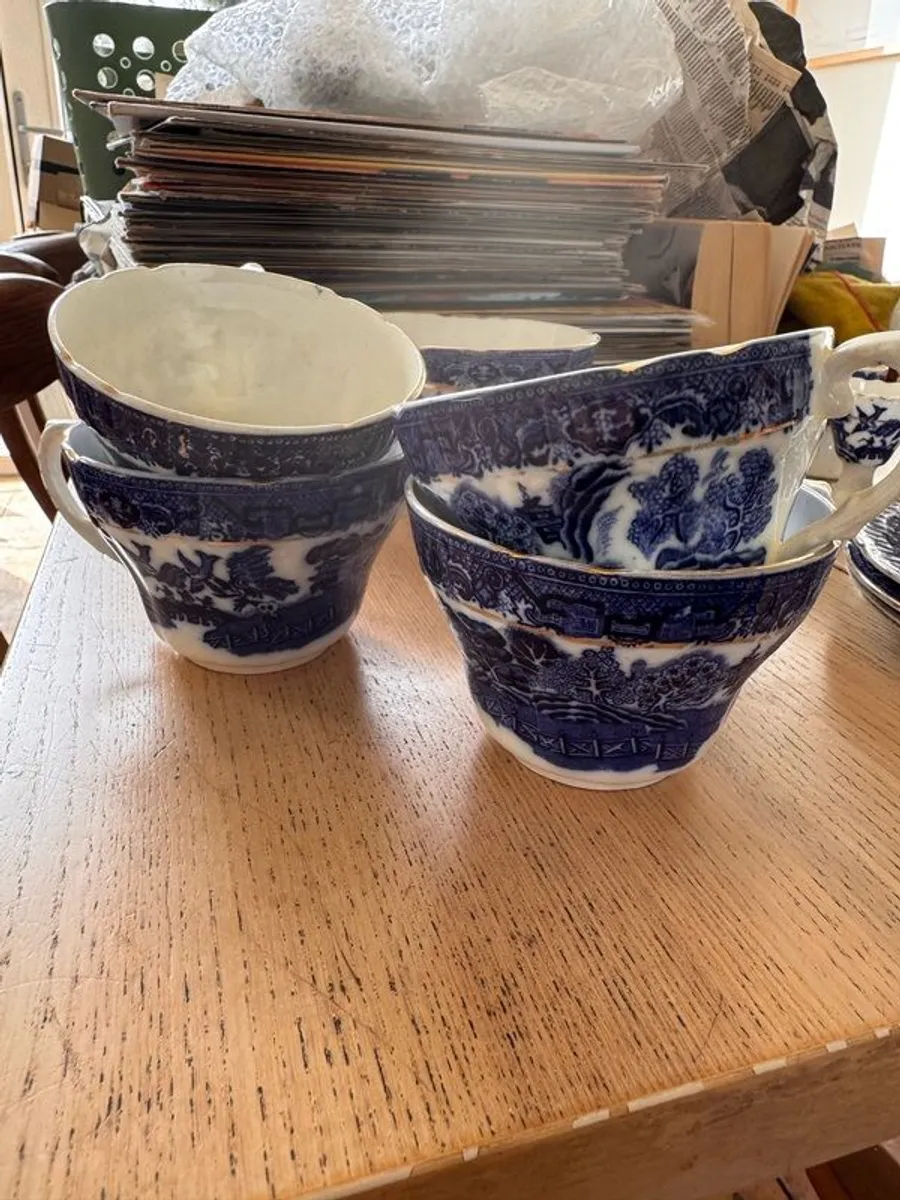 Vintage Blue & White China Tea Set - Image 1