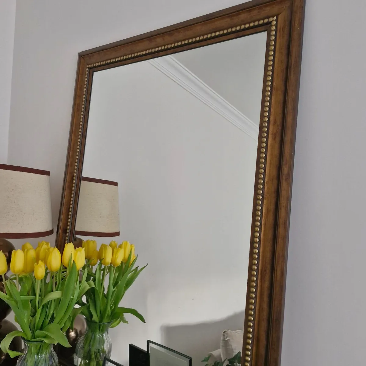 Large Brown & Gold Rectangular Mirror - Image 3