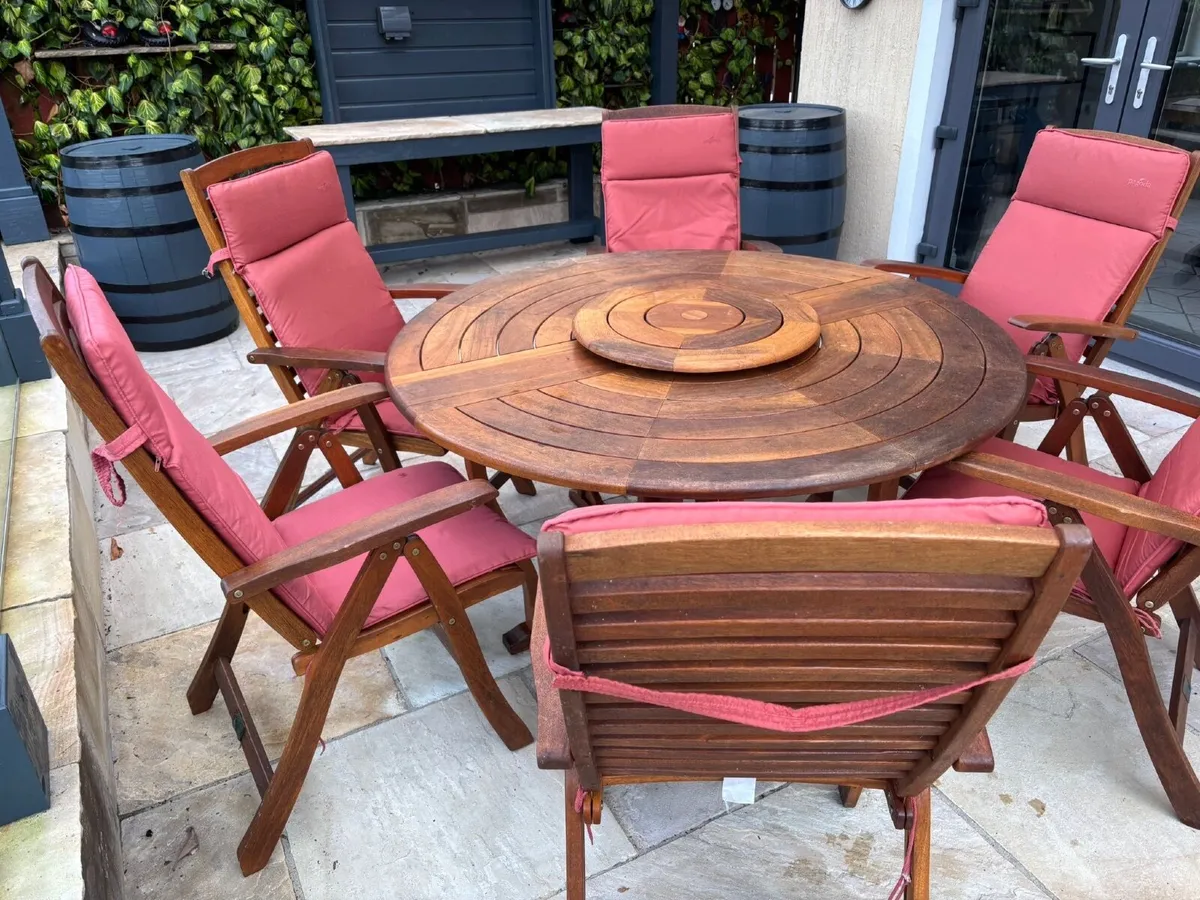 Solid Wood Pagoda Table & Chairs Set - Image 2