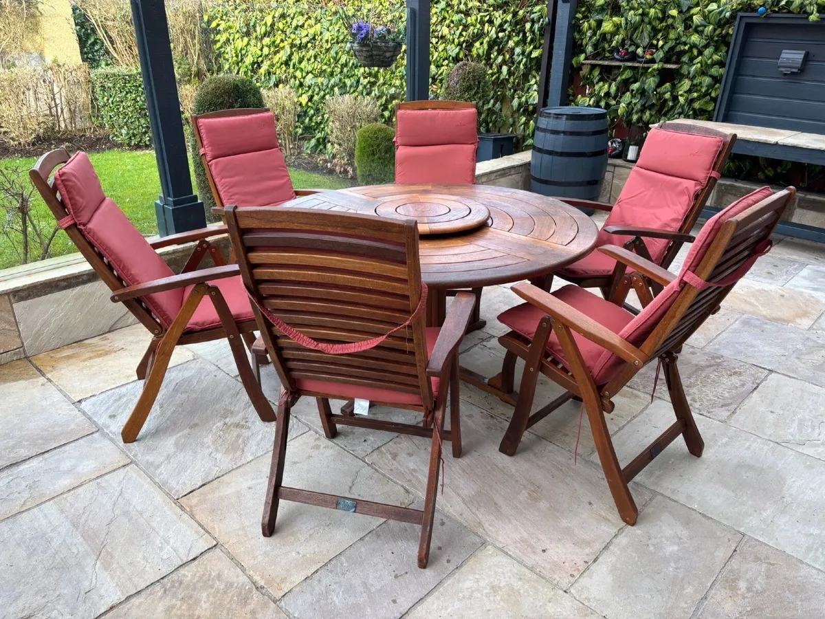 Solid Wood Pagoda Table & Chairs Set - Image 4