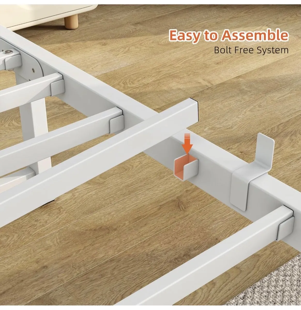 Single Bed Frame with Headboard & LED Lights,H - Image 3