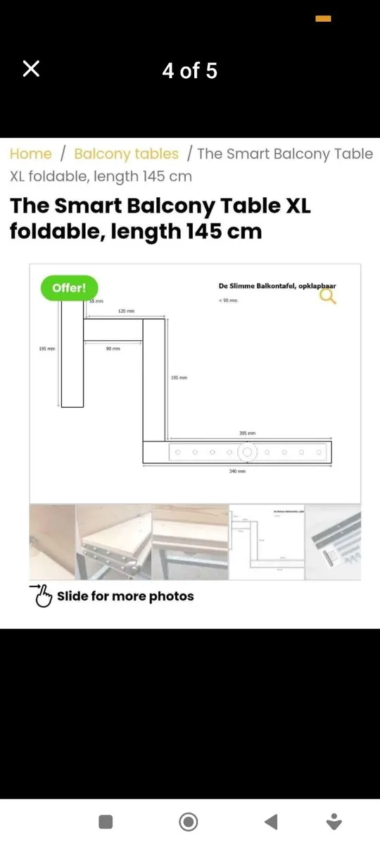 Balcony railing table - Image 2