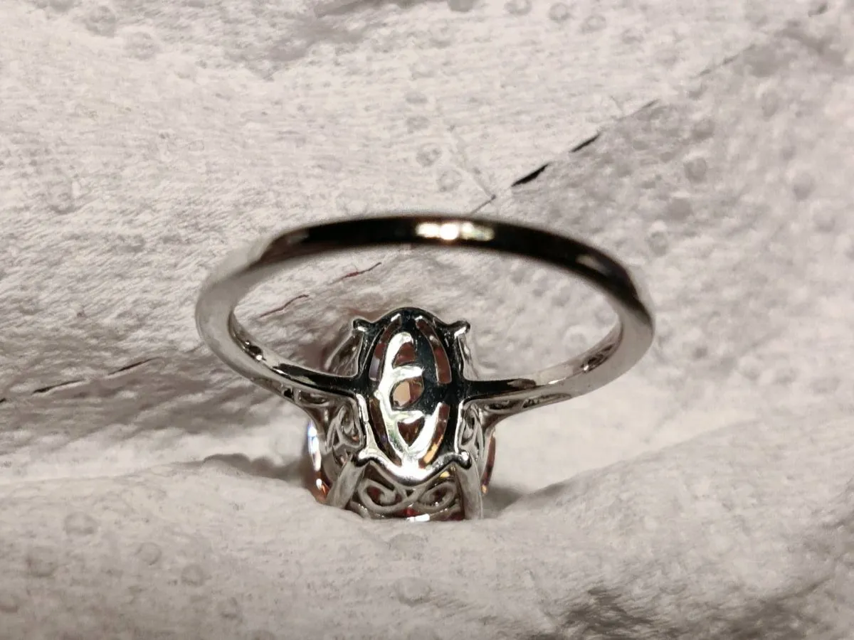 RARE, PINK TOURMALINE, 9CT White Gold New Ring ! - Image 3