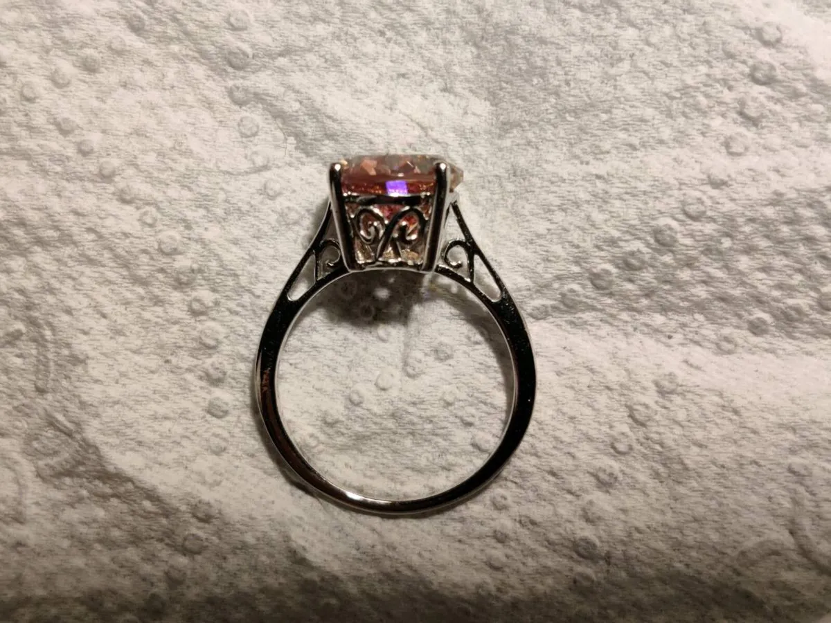 RARE, PINK TOURMALINE, 9CT White Gold New Ring ! - Image 4
